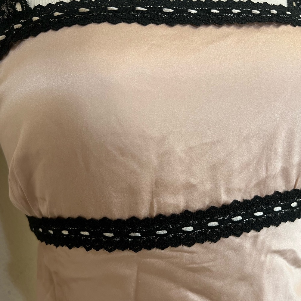 New York City Co 100% silk Babydoll Milkmaid Camisole Blush Y2K Sexy Tank Top M - Picture 5 of 12